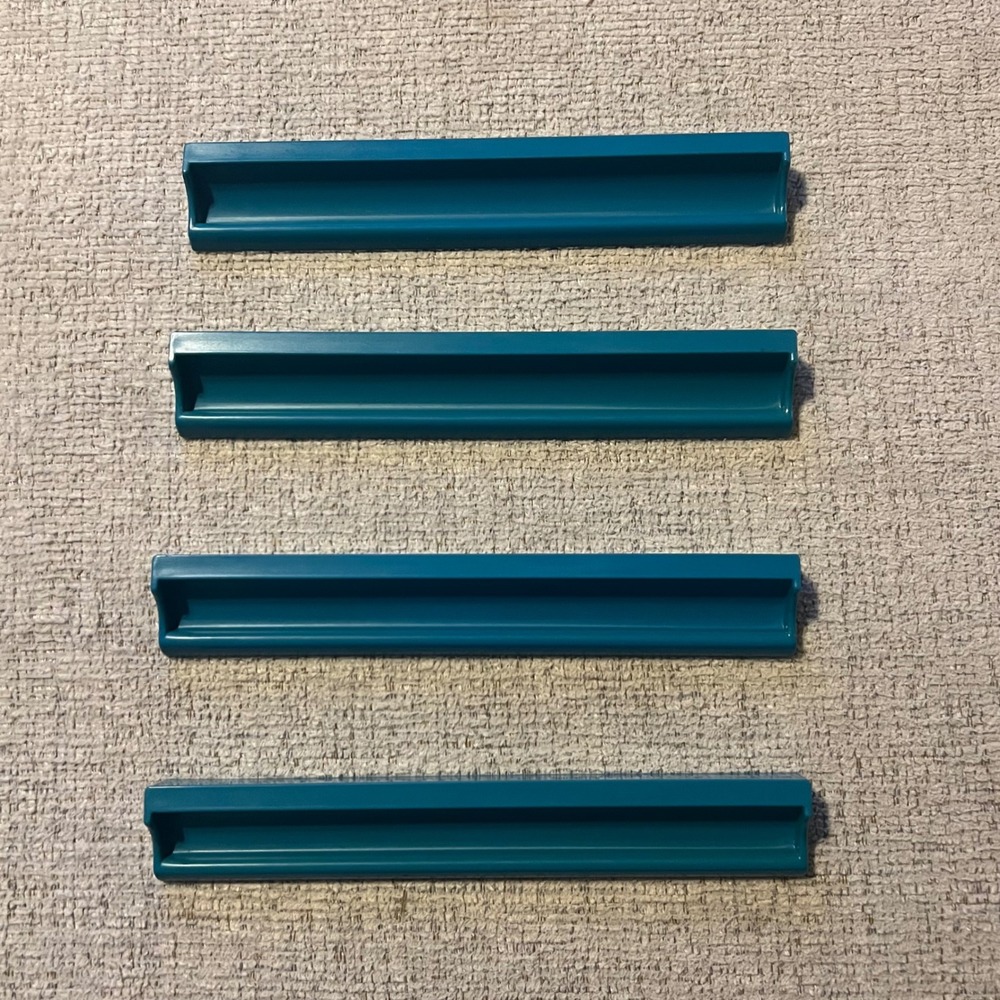 Scrabble Tile Racks Set of 4 Teal Blue Plastic Replacement Game Trays Holders